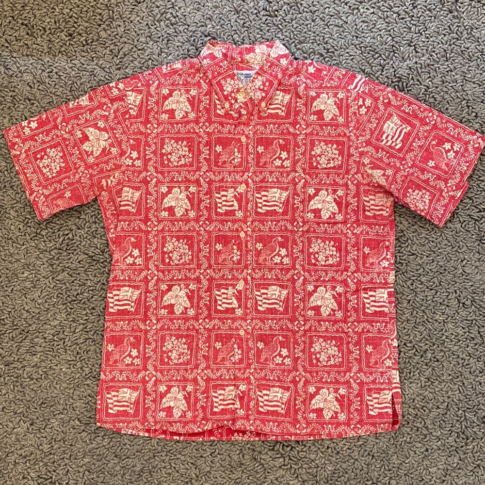 Reyn Spooner button down Aloha shirt. Red. Men’s LARGE